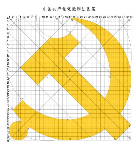 图表:《中国共产党党徽党旗条例》附件1:中国共产党党徽制法说明 新华社发